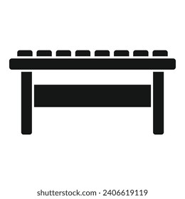 Bench furniture icon simple vector. Hammock parasol architect. Space home
