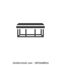 Bench furniture vector icon. filled flat sign for mobile concept and web design. Seater bench glyph icon. Symbol, logo illustration. Vector graphics