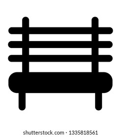 Bench glyph icon, park sitting