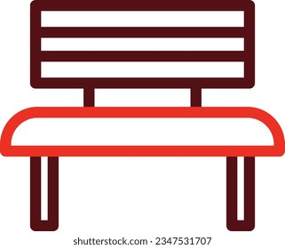 Bench Glyph Two Color Icon For Personal And Commercial Use.
