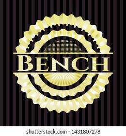 Bench gold badge. Vector Illustration. Detailed.