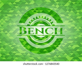 Bench green emblem with triangle mosaic background