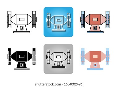 bench grinder or grinding machine  icon set isolated on white background for web design