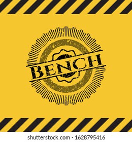 Bench grunge warning sign emblem. Vector Illustration. Detailed.