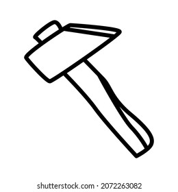 Bench hammer. Isolated illustration in doodle style.