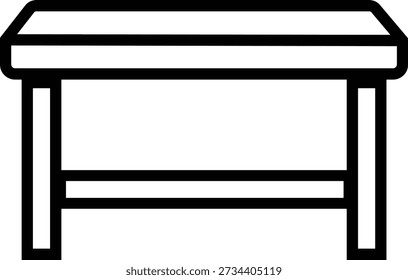 Banco con ícono de tapa con bisagras, símbolo de muebles modernos para diseño de interiores, organización del hogar, solución de asientos y almacenamiento, fabricación de muebles, Vector plano mínimo para UI, Web, App e impresión
