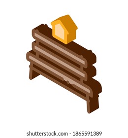 bench homeless home icon vector. isometric bench homeless home sign. color isolated symbol illustration