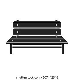 Bench icon in black style isolated on white background. Park symbol stock vector illustration.