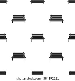 Bench icon in black style isolated on white background. Park pattern stock vector illustration.