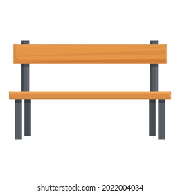 Bench icon cartoon vector. Park wood bench. Outdoor seat