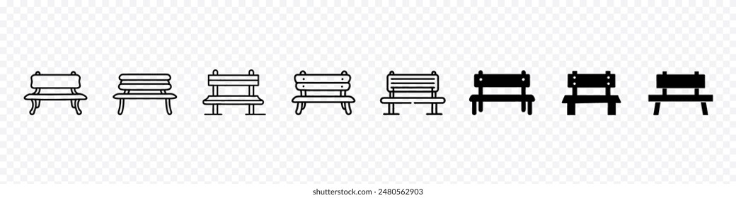 bench icon, Bench icon collection. Simple illustration of park bench vector icon, Parkbench icon vector icons.  wooden park chair icons, Wooden bench icons