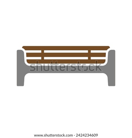 Bench icon. Colored silhouette. Front view. Vector simple flat graphic illustration. Isolated object on a white background. Isolate.