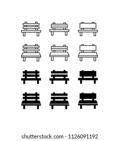 Bench Icon Design Vector Symbol Set Park Chair Sit