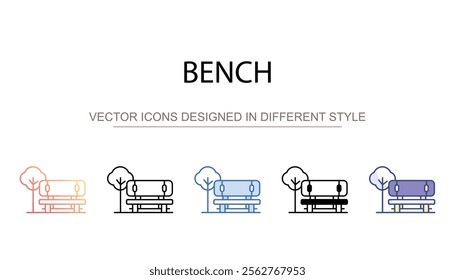 Bench icon design with white background stock illustration