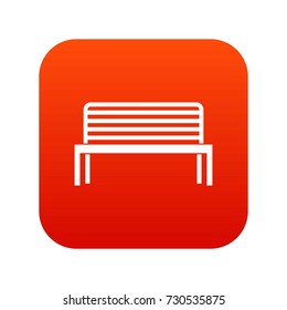 Bench icon digital red for any design isolated on white vector illustration