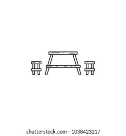 bench icon. Element of camping and outdoor recreation for mobile concept and web apps. Thin line icon for website design and development, app development. Premium icon on white background