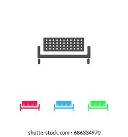 Bench icon flat. Color pictogram on white background. Vector illustration symbol and bonus icons