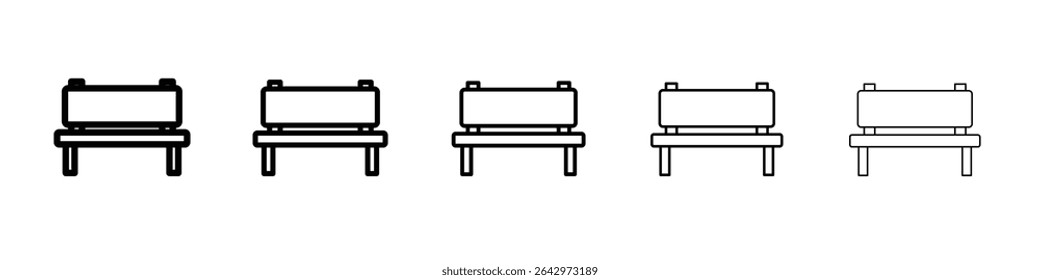 Bench icon Flat design on isolated background