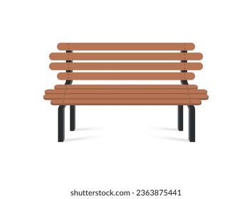 Bench icon in flat style. Comfortable rest vector illustration on isolated background. Park chair sign business concept.