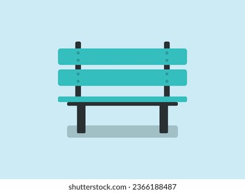 Bench icon in flat style. Comfortable rest vector illustration on isolated background. Park chair sign business concept.