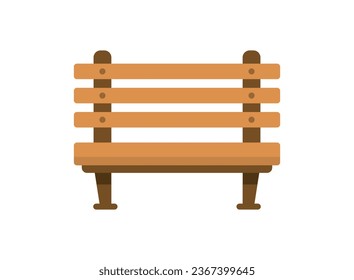 Bench icon in flat style. Comfortable rest vector illustration on isolated background. Park chair sign business concept.