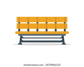 Bench icon in flat style. Comfortable rest vector illustration on isolated background. Park chair sign business concept.