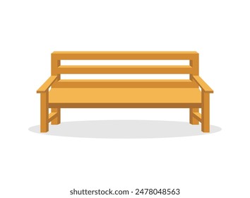 Bench icon in flat style. Comfortable rest vector illustration on isolated background. Park chair sign business concept.