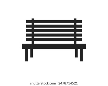 Bench icon in flat style. Comfortable rest vector illustration on isolated background. Park chair sign business concept.