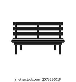 Bench icon in flat style. Comfortable rest vector illustration on isolated background. Park chair sign business concept.