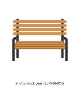 Bench icon in flat style. Comfortable rest vector illustration on isolated background. Park chair sign business concept.