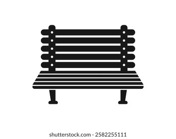 Bench icon in flat style. Comfortable rest vector illustration on isolated background. Park chair sign business concept.