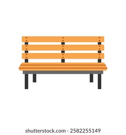 Bench icon in flat style. Comfortable rest vector illustration on isolated background. Park chair sign business concept.