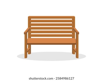 Bench icon in flat style. Comfortable rest vector illustration on isolated background. Park chair sign business concept.