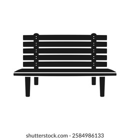 Bench icon in flat style. Comfortable rest vector illustration on isolated background. Park chair sign business concept.