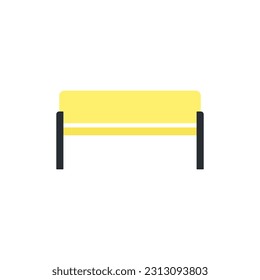 Bench icon in flat style. Seat vector icon on white isolated background. Park furniture business concept