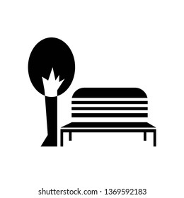 bench icon isolated on white background, vector illustration