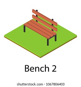 Bench icon. Isometric illustration of bench vector icon for web