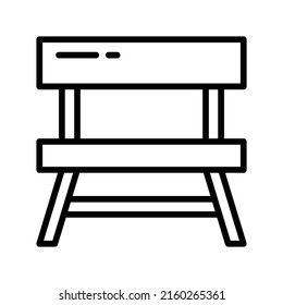 Bench Icon. Line Art Style Design Isolated On White Background