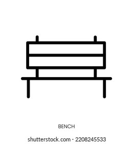 bench icon. Line Art Style Design Isolated On White Background
