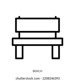 bench icon. Line Art Style Design Isolated On White Background