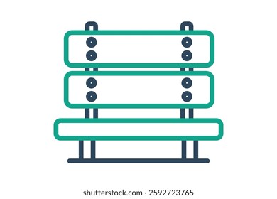 Bench icon. line icon style. icon related to furniture. furniture elements vector illustration