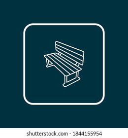 Bench icon line symbol. Premium quality isolated park element in trendy style.