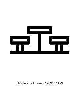 bench icon or logo isolated sign symbol vector illustration - high quality black style vector icons
