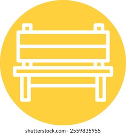 bench icon on yellow background