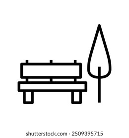 bench icon. Outline style design isolated on white background