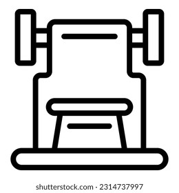 Bench icon outline vector. Gym equipment. Fitness workout