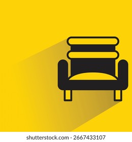 ícone de bancada com sombra no plano de fundo amarelo