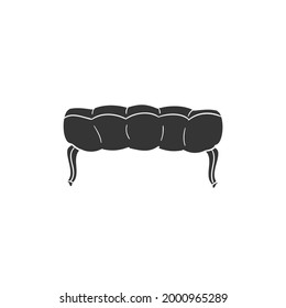 Bench Icon Silhouette Illustration. House Decoration Vector Graphic Pictogram Symbol Clip Art. Doodle Sketch Black Sign.