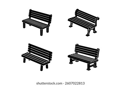 bench icon silhouette vector illustration design