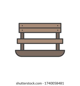 Bench icon. Simple outline colored vector of amusement icons for ui and ux, website or mobile application